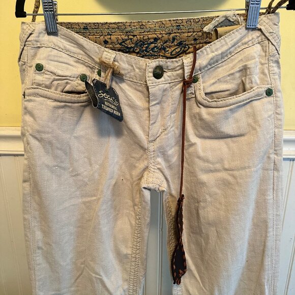 Stitches Authentic Tailored 90s Denim NWT cream low rise flare leg khakis 30 - Picture 10 of 12